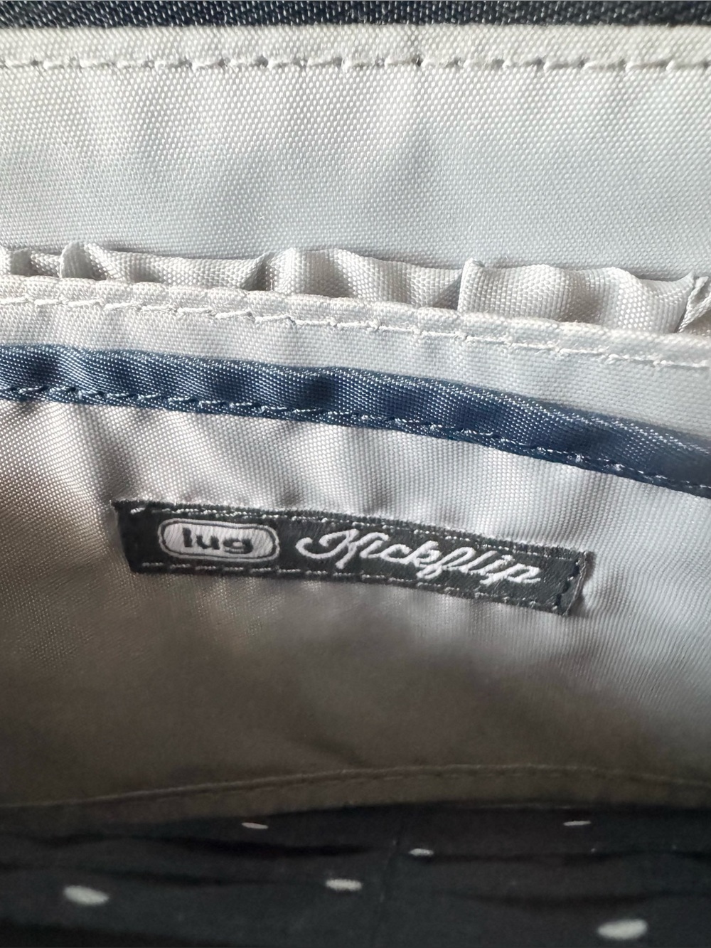 Lug Kickflip SE Convertible RFID Crossbody/Wristlet Wallet, Blue/White, NWOT - Picture 6 of 8